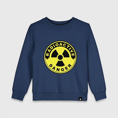 Детский свитшот Danger radiation sign / Тёмно-синий – фото 1