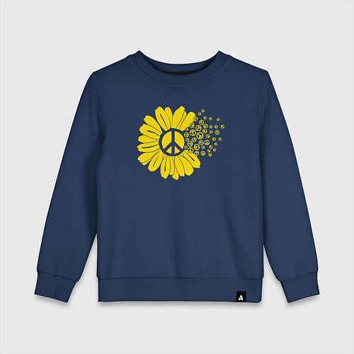 Детский свитшот Цветок мира / Тёмно-синий – фото 1