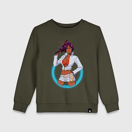 Детский свитшот Йоруичи Шихоин из аниме и манги Блич / Хаки – фото 1