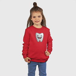 Свитшот хлопковый детский Улыбающийся зуб, цвет: красный — фото 2