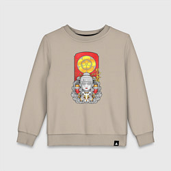 Свитшот хлопковый детский Девушка ниндзя, цвет: миндальный