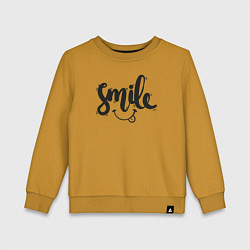 Свитшот хлопковый детский Funny smile, цвет: горчичный
