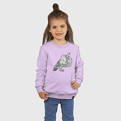 Свитшот хлопковый детский Bird song, цвет: лаванда — фото 2