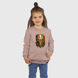 Свитшот хлопковый детский Doom slayer skull, цвет: пыльно-розовый — фото 2