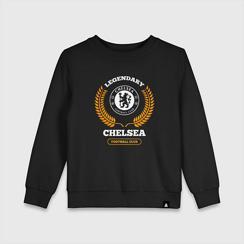 Детский свитшот Лого Chelsea и надпись legendary football club / Черный – фото 1
