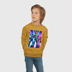 Свитшот хлопковый детский Minecraft - characters ai art, цвет: горчичный — фото 2