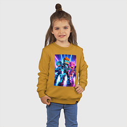 Свитшот хлопковый детский Minecraft - characters ai art, цвет: горчичный — фото 2