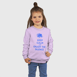 Свитшот хлопковый детский Keep calm and enjoy the silence, цвет: лаванда — фото 2