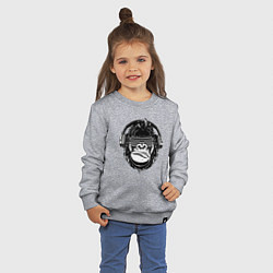 Свитшот хлопковый детский Music gorilla, цвет: меланж — фото 2