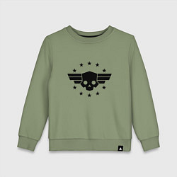 Свитшот хлопковый детский Helldivers 2: Stars Logo, цвет: авокадо