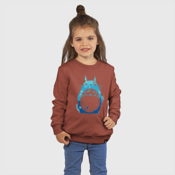 Свитшот хлопковый детский Blue Totoro, цвет: кирпичный — фото 2