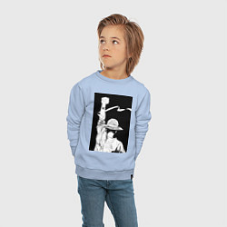 Свитшот хлопковый детский Ван Пис Луффи Монки Д, цвет: мягкое небо — фото 2