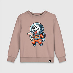 Детский свитшот Dalmatian cosmonaut puppy with a bone