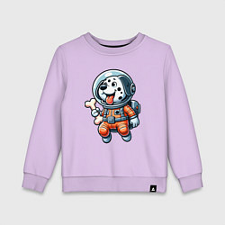Свитшот хлопковый детский Dalmatian cosmonaut puppy with a bone, цвет: лаванда