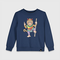 Свитшот хлопковый детский Царь обезьян, цвет: тёмно-синий