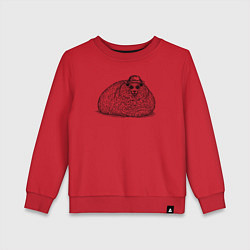 Свитшот хлопковый детский Овечка в панаме, цвет: красный