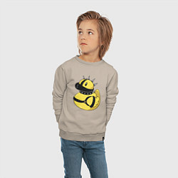 Свитшот хлопковый детский Резиновый утенок в стиле панк, цвет: миндальный — фото 2
