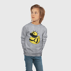 Свитшот хлопковый детский Резиновый утенок в стиле панк, цвет: меланж — фото 2