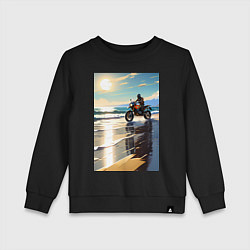 Свитшот хлопковый детский On the beach, цвет: черный