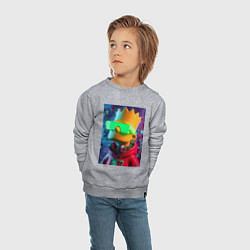 Свитшот хлопковый детский Чувак Барт Симпсон - нейросеть, цвет: меланж — фото 2
