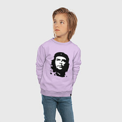 Свитшот хлопковый детский Черно-белый силуэт Че Гевара, цвет: лаванда — фото 2