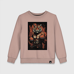 Детский свитшот Тайский бокс тигр в стойке