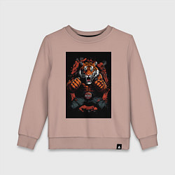 Детский свитшот Тайский бокс тигр в стойке