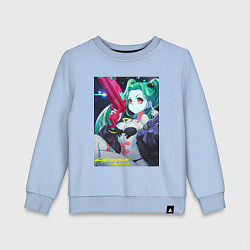 Свитшот хлопковый детский Киберпанк Ребекка, цвет: мягкое небо