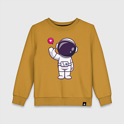 Свитшот хлопковый детский Hello spaceman, цвет: горчичный