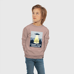 Свитшот хлопковый детский Хочу чтобы меня похитили, цвет: пыльно-розовый — фото 2