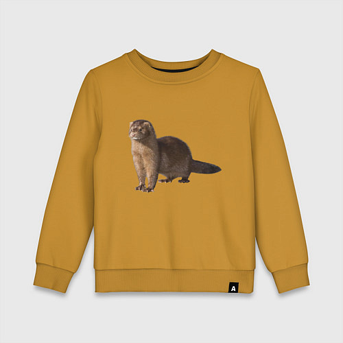 Детский свитшот Пушистая выдра / Горчичный – фото 1