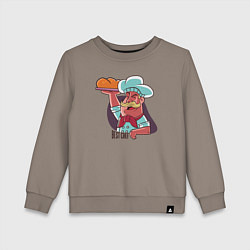 Свитшот хлопковый детский Лучший шеф, цвет: утренний латте