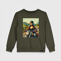 Детский свитшот Mona Lisa on a motorcycle - ai art