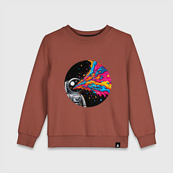 Детский свитшот Космонавт с разноцветными брызгами