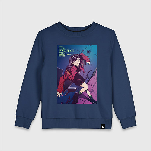 Детский свитшот Евангелион Мисато Кацураги / Тёмно-синий – фото 1
