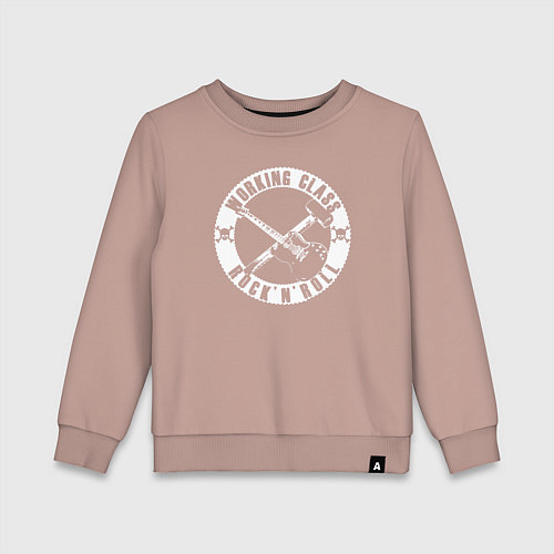 Детский свитшот Рабочий класс рок-н-ролла / Пыльно-розовый – фото 1
