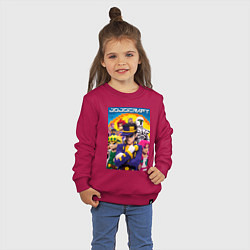 Свитшот хлопковый детский Minecraft and Jojo collaboration - ai art, цвет: маджента — фото 2