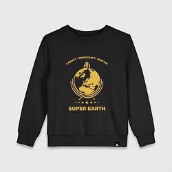 Свитшот хлопковый детский Helldivers: Super Earth, цвет: черный