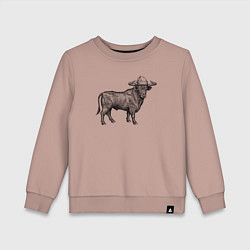 Детский свитшот Бык в новогодней шапке