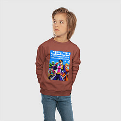 Свитшот хлопковый детский Jojo and Minecraft - collaboration ai art, цвет: кирпичный — фото 2