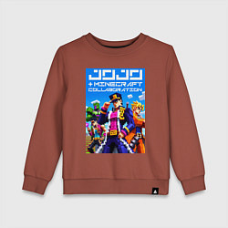 Свитшот хлопковый детский Jojo and Minecraft - collaboration ai art, цвет: кирпичный