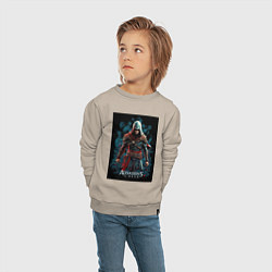 Свитшот хлопковый детский Assassins creed старый стиль, цвет: миндальный — фото 2