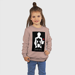 Свитшот хлопковый детский Тетрадь смерти Рюк яблоко, цвет: пыльно-розовый — фото 2