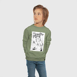 Свитшот хлопковый детский Евангелион Аска Сорью, цвет: авокадо — фото 2