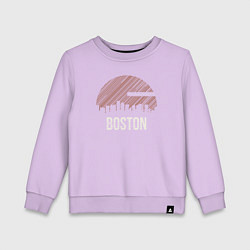 Свитшот хлопковый детский Boston Massachusetts, цвет: лаванда