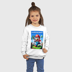 Свитшот хлопковый детский Minecraft and Mario - ai art collaboration, цвет: белый — фото 2