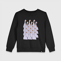 Свитшот хлопковый детский Утки в строю, цвет: черный