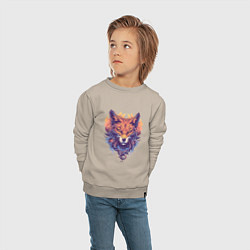 Свитшот хлопковый детский Foxs Fiery Head, цвет: миндальный — фото 2