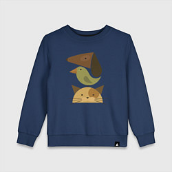 Детский свитшот Собака птица кошка