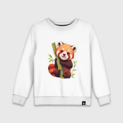 Свитшот хлопковый детский The Red Panda, цвет: белый